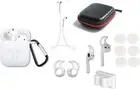 AirPods1, 2 GEN Accessory Pack 10 in 1: Cover/Strap/Earhooks/Keychain/Case White