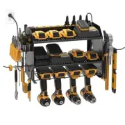 Power Tool Organizer Wall Mount with Charging Station, Cordless Drill Black