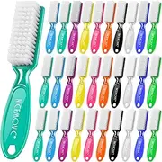 NICEMOVIC 30 Pcs Nail Brush for Cleaning Fingernails, Handle Grip Nail Scrubber Brush, Hand Fingernail Cleaner Brush Manicure Tools Scrub Cleaning Brushes, Use for Toe and Nail Cleaning(Bright Colors)