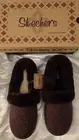 Skechers Memory Foam Cozy Campfire Quilted Faux Fur Vegan Slippers Burgundy 8
