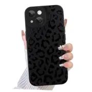 Compatible with Case Cute Pattern White Leopard Print iPhone 13 Black-Leopard