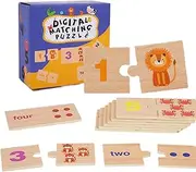 Jvjggag Learning Number Puzzles,1-10 Wooden Math Puzzle Games | Educational Counting Toys, Award Winning Early Learning Tool, Homeschool Supplies for Holiday