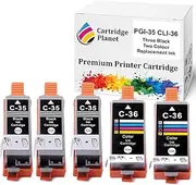 Cartridge Planet 5 Pack (3BK,2C) Compatible Ink for Canon PGI-35BK CLI-36C PGI35BK CLI36C for Canon IP100 IP110 TR150