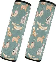 Car Seat Belt Covers 2 Pack Soft Unique Car Safety Seat Belt Strap Shoulder Pad Camera Bag Strap Cover Car Accessories for Women Men Kids S Watercolor Cute Funny Dogs