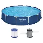 Bestway Swimming Pool Above Ground Pools Filter Pump 3.66M Power Steel Frame