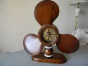 CHESAPEAKE BAY Aviation Propeller Wooden Clock Nautical Desk Mantel 12" NIB