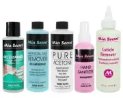 Mia Secret Gel Cleanser, Hand Sanitizer, Acetone, Nail Off, Cuticle Remover -Set