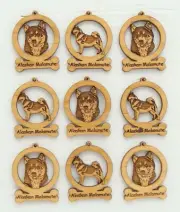 Alaskan Malamute Mini Ornaments Box of 9