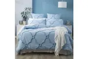 Renee Taylor Moroccan Pillowcase Chenille VT Washed Tufted European Cotton Sky