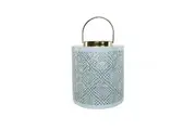 Rayell Lantern Outdoor Metal Candle Holder Muttrah Sky Blue Medium 26x28x26cm