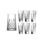 Waterford Crystal Lismore Pitcher and Shot Glass Set