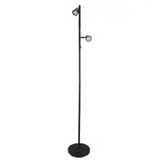 Dora Twin Light Adjustable Black Floor Lamp