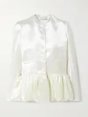 [LIBEROWE] LIBEROWE - Velvet Peplum Jacket - Ivory - x large x large Ivory