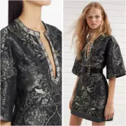ETRO Metallic Mythological Ornamental Caftan Dress Matelasse Jacquard Pegasus 4