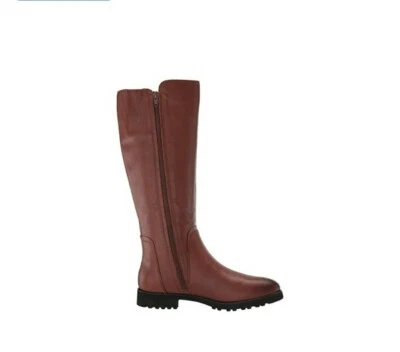 Naturalizer Gael Cinnamon Leather Boots, 7W Women's1.13'' heelSide zip...
