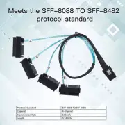 Internal 36 Pin Mini SAS SFF-8087 Host to 4 SFF-8482 SAS Disk and Power Cable