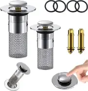 Bathroom Sink Drain Strainer Stainless Steel Drain Filter Pop Up Drain Stopper