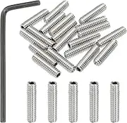 uxcell #10-24x3/4 Internal Hex Socket Set Grub Screws, 20 Pcs 304 Stainless Steel Cup Point Set Screw with Hex Key Wrench for Door Handles Bathroom Fixtures