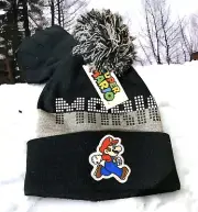 NEW! Super Mario Youth Kids Boys Knit Beanie Hat & Gloves Set Official Nintendo