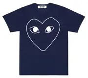[COMME des GARCONS PLAY] 女式白色輪廓 T 卹