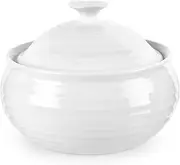 Portmeirion Sophie Conran Mini Baking Dish | 24 fl. oz. White Round Dishware with Lid | Made from Fine Porcelain | Dishwasher and Microwave Safe | Perfect for Casserole