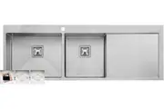 Oliveri 1 & 3/4 Double Left Hand Bowl Inset Sink With Drainer PR1111