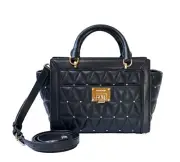 MICHAEL KORS VIVIANNE SMALL SATCHEL CROSSBODY BAG BLACK/GOLD STUDS