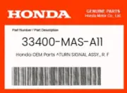 Honda Genuine Turn Signal Assy., R. Fr. (12 - 33400-Mas-A11