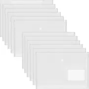 Colacoo Plastic Envelopes Poly Envelopes,12 Pack A5 Clear File Bags with Label Pocket, A5 Document Folders Envelopes with Snap Button for Office School Home Travel Cosmetic Organization,12 White