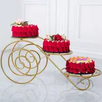 在飛比找蝦皮購物優惠-蛋糕展示架 點心架 新款歐式創意鐵藝蛋糕架婚慶婚禮三層糕點架