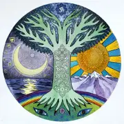 SUN MOON TREE LIFE ART Pendant Charm On 925 Sterling Silver 20" Necklace Gift