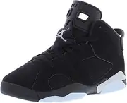 [Nike] Jordan Little Kid's 6 Retro Black Chrome Blk/Metallic Silver-Blk (DX6178 001), Black/Chrome, 3 Little Kid