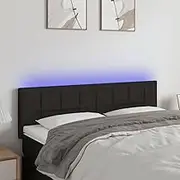 Bed Headboard LED, Beds Head Frame LED Headboard Black 144 cm Fabric