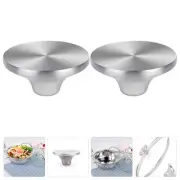 2 Pcs Knobs for Utensil Stainless Steel Pot Replacement Top Lid Handle