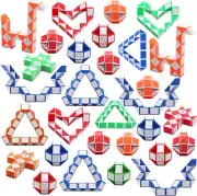 30 Pack 24 Blocks Magic Speed Cubes, Mini Snake Cube, Mini Plastic Puzzle Cube