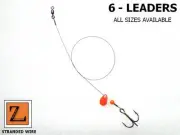 6 - WIRE COLORADO SPINNER TIP UP LEADER / TREBLE HOOK RIG - Z LEADERS #102