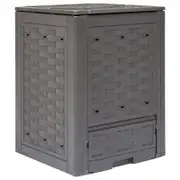Garden Composter Brown 60x60x83 cm 300 L Plastic Rattan