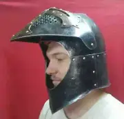 Knight Templar Medieval Black Antique Steel Knight Helmet