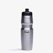 Bivo Duo 25oz Non Insulated Stainless Steel Bike Water Bottle - Lightweight for Cycling, Hiking, Sports - No Plastic Taste, Fits Most Cages, Dishwasher Safe - (Raw)
