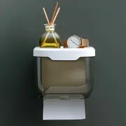Wall Mounted Tissue Box Waterproof Durable Transparent Plastic Black Tissue Box for Bathroom 15.5×13×13cm/6.10x5.11x5.11in