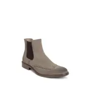 Kenneth Cole REACTION Men's Knock Brogue Chelsea Boot, Taupe, 13 Med