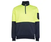 Munka Men's Hi Vis 1/4 Zip Fleece Sweater - Yellow/Navy