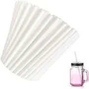 100PCS Eco-Friendly White Paper Straws for Parties, Weddings, Restaurants - Biodegradable - Drink Stirrers,Individually Packaged