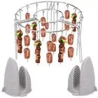 Stainless Steel BBQ Skewers Hanging Rack Heat Resistant Air Fryer Grill Stand~