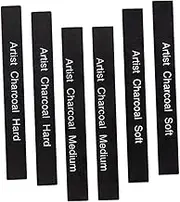 DIYEAH 6pcs Compressed Charcoal Sticks for Sketching and Shading Durable Art Supplies for Hobbyists Easy to Carry for Artists and Beginners