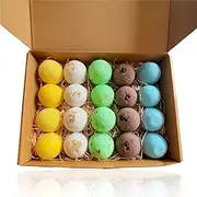 Aaranyam | Bath Bomb - Green tea, Coffee, Jasmine, Oats, Citurs |Refreshing hot water bath hydrating moisturizing enchanting Fizzy Aromatic Bath Bomb (75 g) each - Pack of 20