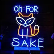 Sign Lamp Oh for Fox Sake Neon Sign Dimmable LED Light for Wall Art Decor USB Powered for Bedroom Theme Gatherings Bar 30cm×37.5cm