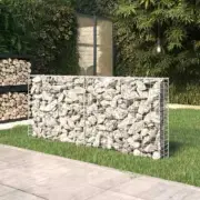 Rustproof Gabion Wall With Covers Weather Resistant Galvanised Steel Silver