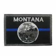 Hook Fastener Compatible Patch Montana Thin Blue Line 3x2"