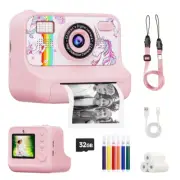 Kids Instant Print Digital Camera Photo Label Thermal Print Camera for Girls Boy